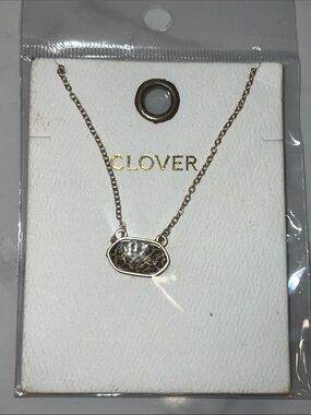 Clover Gold-Tone Leopard Accent Pendant Necklace